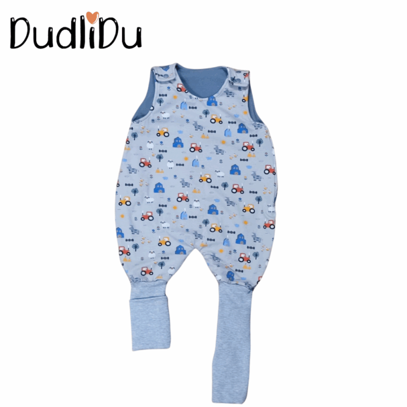 Totyogó hálózsák /pamut jersey + polár/ - A tanyán (szürke)