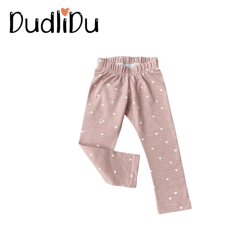 Kislány leggings - Púder szív