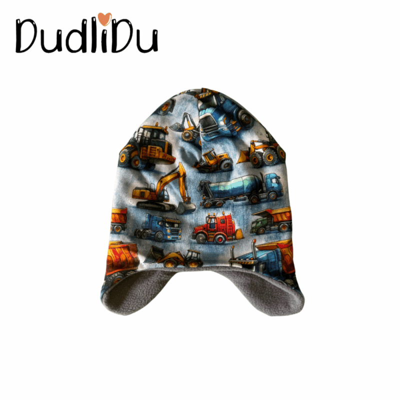 Fülvédős téli bélelt beanie sapka, körsál, szett - Munkagépek
